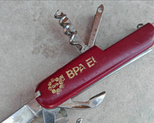 Load image into Gallery viewer, Vintage BPA EI Multi Tool Pocket Knife – 13-in-1 Folding Utility Knife – Red Handle – Stainless Steel – China Made – Collectible EDC Tool
