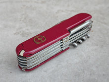 Load image into Gallery viewer, Vintage BPA EI Multi Tool Pocket Knife – 13-in-1 Folding Utility Knife – Red Handle – Stainless Steel – China Made – Collectible EDC Tool
