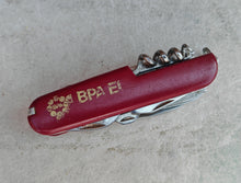 Load image into Gallery viewer, Vintage BPA EI Multi Tool Pocket Knife – 13-in-1 Folding Utility Knife – Red Handle – Stainless Steel – China Made – Collectible EDC Tool
