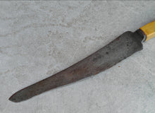 Load image into Gallery viewer, Vintage Curved Steel Blade Knife with Cream Handle – Rustic 27.5cm Utensil
