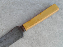 Load image into Gallery viewer, Vintage Curved Steel Blade Knife with Cream Handle – Rustic 27.5cm Utensil
