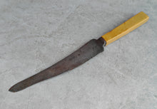 Load image into Gallery viewer, Vintage Curved Steel Blade Knife with Cream Handle – Rustic 27.5cm Utensil
