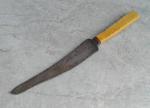 Load image into Gallery viewer, Vintage Curved Steel Blade Knife with Cream Handle – Rustic 27.5cm Utensil
