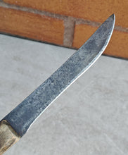 Load image into Gallery viewer, Vintage Rustic Utility Knife | Hand-Forged Carbon Steel Blade with Aged Wooden Handle | Collectible Antique Tool
