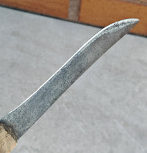 Load image into Gallery viewer, Vintage Rustic Utility Knife | Hand-Forged Carbon Steel Blade with Aged Wooden Handle | Collectible Antique Tool
