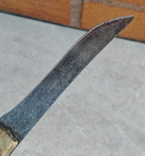 Load image into Gallery viewer, Vintage Rustic Utility Knife | Hand-Forged Carbon Steel Blade with Aged Wooden Handle | Collectible Antique Tool
