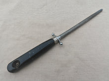 Load image into Gallery viewer, Vintage Knife Sharpening Steel – 32cm – Made in France – Black Handle with Guard
