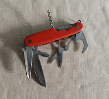 Load image into Gallery viewer, Vintage Red Handle Multi-Tool Pocket Knife – Collectible Swiss-Style Folding Knife
