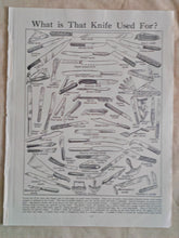 Load image into Gallery viewer, Vintage Original Bookplate Print Antique Knife Illustration Chart – Old Reference Plate – Collectible Wall Art – Used
