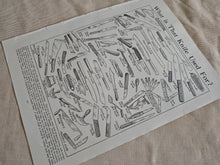 Load image into Gallery viewer, Vintage Original Bookplate Print Antique Knife Illustration Chart – Old Reference Plate – Collectible Wall Art – Used
