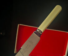 Load image into Gallery viewer, Vintage Montfort Sheffield Cutlery Set Stainless Steel Knives Forks Boxed Cream Handles
