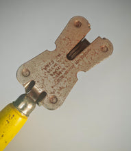 Load image into Gallery viewer, Vintage Manual Knife Sharpener 20cm Yellow Wooden Handle Dual Wheel Blade Sharpener
