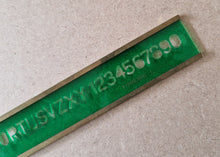 Load image into Gallery viewer, 2 x Foreign No 10 Lettering Number Stencils Durable Green Plastic &amp; Brass
