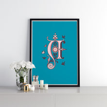 Load image into Gallery viewer, Ornate Letter A Decorative Art Set , 3 Posters + 3 Transparent PNG Designs , Instant Download
