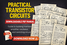Load image into Gallery viewer, Practical Transistor Circuits PDF – Vintage Electronics Manual, 20 Circuit Designs, Amplifiers Oscillators Diagrams, Instant Download
