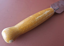 Load image into Gallery viewer, 1960s Chrome Plated Palette Spatula Spreader Shabby Yellow Painted Wooden
