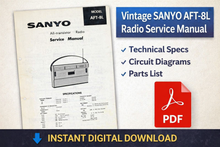 Load image into Gallery viewer, Vintage SANYO AFT-8L Radio Service Manual – Digital Download (PDF)
