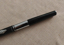 Load image into Gallery viewer, Platignum Ballpoint Pen – Black &amp; Chrome – Black Ink – 13cm – Used
