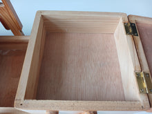Load image into Gallery viewer, Vintage Wooden Cantilever Sewing Box Craft Storage Box Fold-Out Handle 28cm
