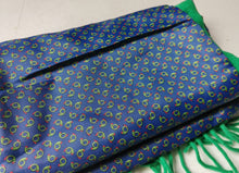 Load image into Gallery viewer, Vintage C&amp;A Canda Scarf Green  Blue Patterned 100% Polyester 132cm Long UK Made
