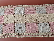 Load image into Gallery viewer, Rare Crochet Doily Ornamental Table Place Mat , Pink Yellow and Grey Colour
