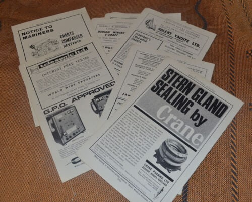 17 x Various Book Page Adverts - 1960's Nautical Instruments & Products Adverts