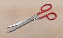 Load image into Gallery viewer, Vintage Sheffield England Tailor Scissors – Red Handle – 20.5cm – Industrial Fabric Cutting Shears

