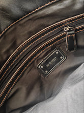 Load image into Gallery viewer, Nine West “Black In Black” Leather Boho Hobo Purse Handbag Satchel 37.5 x 35.5cm
