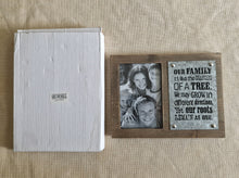 Load image into Gallery viewer, Shudehill Giftware Wooden Photo Frame with Quote On Metal Our Family Memories
