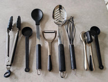 Load image into Gallery viewer, Used Kitchen Utensil Set – Black &amp; Stainless Steel – Pre-Owned Cooking Tools Job Lot
