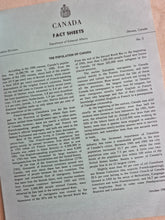 Load image into Gallery viewer, Canada&#39;s Department of External Affairs: Canada Fact Sheets October 1961
