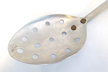 Load image into Gallery viewer, Vintage Stainless Steel Strainer Spoon Utensil, Wooden Handle, Retro Kitchenalia, 30cm Long

