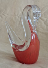 Load image into Gallery viewer, Mtarfa Maltese red and clear glass Swan figurine paper weight
