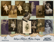 Load image into Gallery viewer, Antique Children Photo Collection , Digital Download , 15 PNG Images
