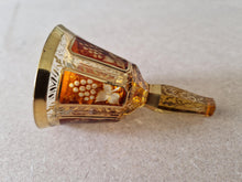 Load image into Gallery viewer, Vintage Bohemian Czech Painted 24Carat Gold Glass Panels Cabochon Bell

