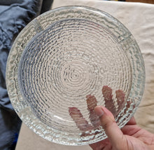 Load image into Gallery viewer, Vintage Ashtray In Glass Geometrical Layers Of Ice Patterns , France Circa 1960
