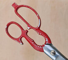 Load image into Gallery viewer, Vintage Multi-Purpose Kitchen Scissors – Red Cast Handle – Serrated Blades – 20cm Long

