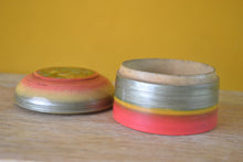 Load image into Gallery viewer, Vintage Indian round bamboo trinket jewellery storage box, Hindu God Theme
