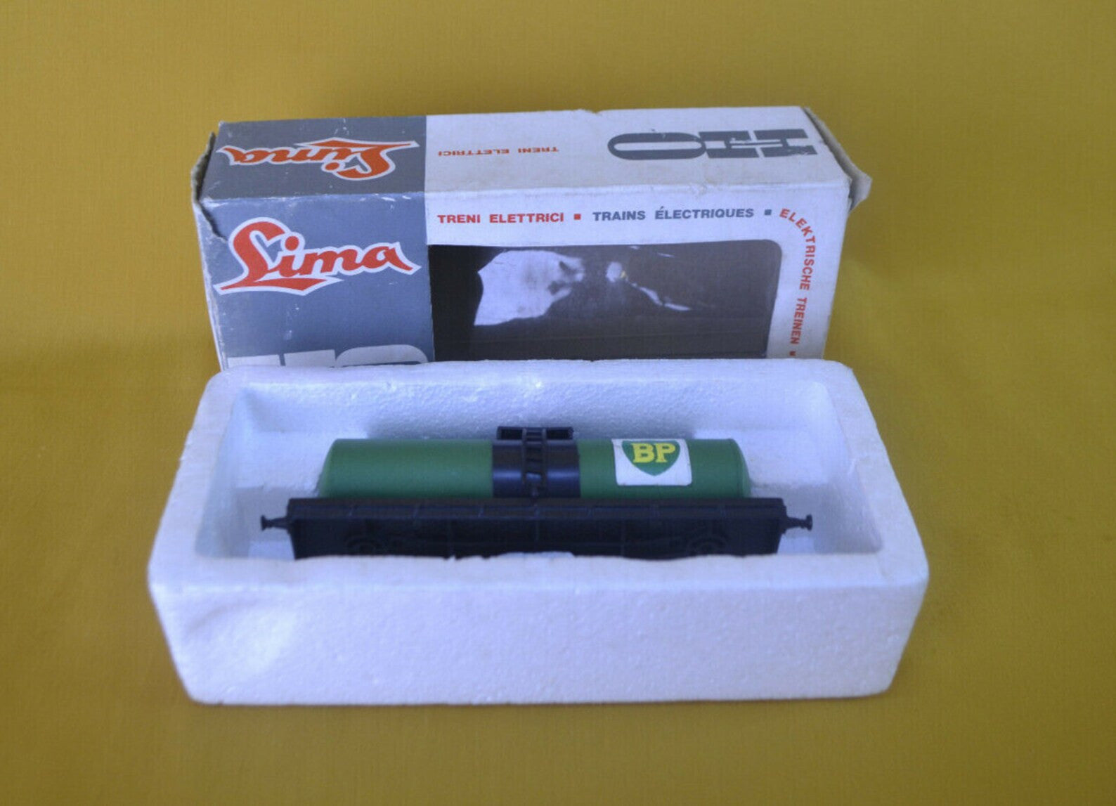 Vintage Lima OH Electric Train Set Part BP Tanker Wagon Part, In Box
