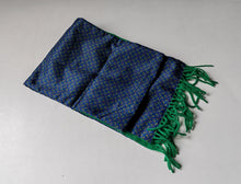 Load image into Gallery viewer, Vintage C&amp;A Canda Scarf Green  Blue Patterned 100% Polyester 132cm Long UK Made
