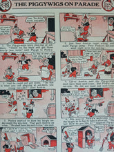 Load image into Gallery viewer, Vintage The Piggywigs on Parade Book Print Comic Illustration Page 35 x 25.5cm
