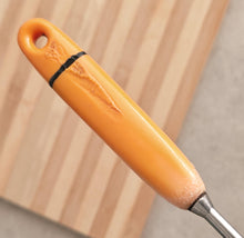 Load image into Gallery viewer, Vintage Slotted Serving Spoon – Orange Plastic Handle – Made in England – 30cm
