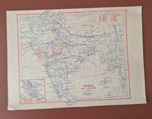 Load image into Gallery viewer, 4 x Vintage Printed Maps Of India and Ceylon , South Africa, Asia, United States and Canada, Old Boo
