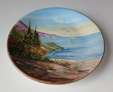 Load image into Gallery viewer, Hand Painted Zakynthos Greece Decorative Wall Plate Coastal Landscape 27cm

