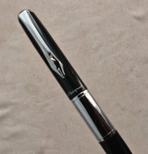 Load image into Gallery viewer, Platignum Ballpoint Pen – Black &amp; Chrome – Black Ink – 13cm – Used

