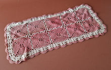Load image into Gallery viewer, Rare Crochet Doily Ornamental Table Place Mat , Pink Colour with white border
