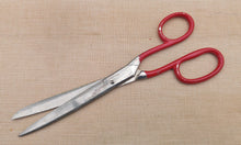 Load image into Gallery viewer, Vintage Sheffield England Tailor Scissors – Red Handle – 20.5cm – Industrial Fabric Cutting Shears
