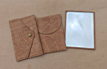 Load image into Gallery viewer, Vintage Crocodile Effect Leather Clutch Vanity Purse | G.W. Scott &amp; Sons London | 23cm x 15.5cm
