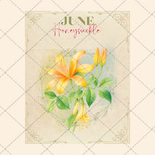 Load image into Gallery viewer, Birth Month Flower Cards | 12 Digital Download Prints | Vintage Floral Wall Art | Botanical Birthday Flowers | PNG &amp; PDF Files
