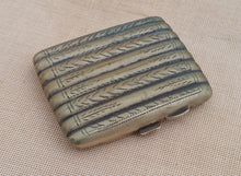 Load image into Gallery viewer, Vintage Metal Cigarette Case – Ribbed &amp; Engraved Design – 8.5cm x 7.5cm x 1.5cm – Germany Marked

